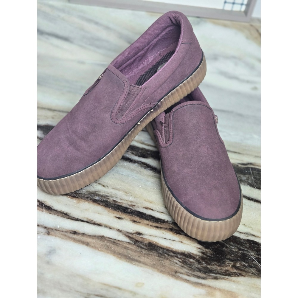 Lugz Womens Plum Purple Suede‎ Like Slip On Platform Sneakers Size 8.5 Gorpcore
